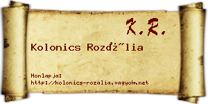 Kolonics Rozália névjegykártya
