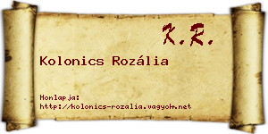 Kolonics Rozália névjegykártya