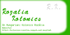 rozalia kolonics business card