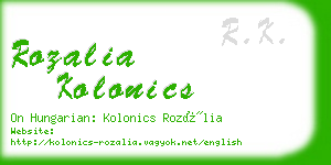 rozalia kolonics business card